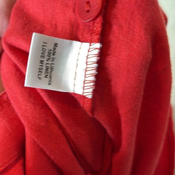 Flax mens button up 100% linen shirt size P lightweight summer - Picture 5 of 5